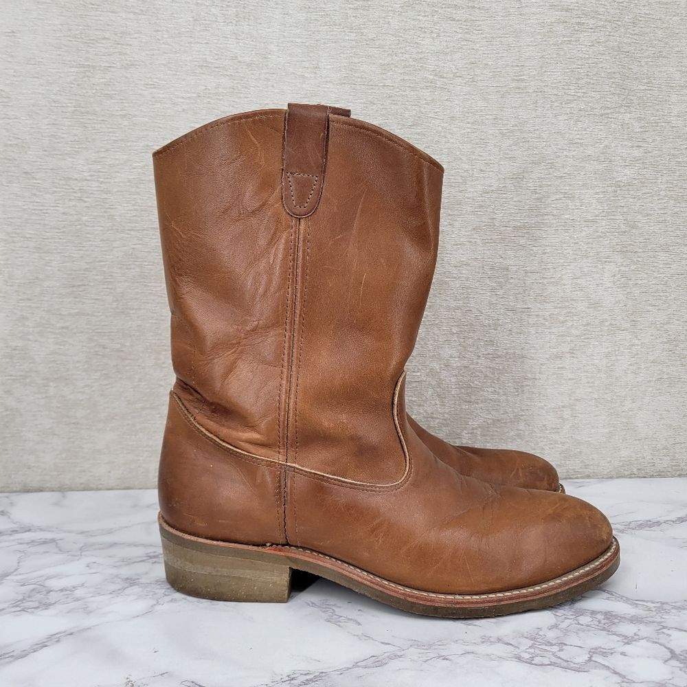 Double H Vintage USA Brown Leather Cowboy Western Boots